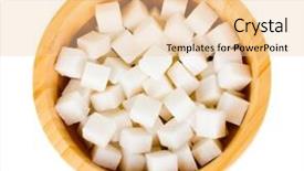  Presentation with sugar pellets - Amazing slides having fairtrade - refined sugar in wooden bowl backdrop and a  colored foreground
