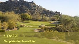  Presentation with arizona desert - Audience pleasing PPT theme consisting of fairway on scottsdale desert golf backdrop and a tawny brown colored foreground