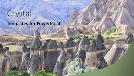  Presentation with fairy - PPT layouts consisting of fairy-chimney-or-multihead-stone background and a light blue colored foreground