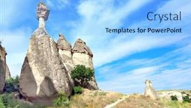  Presentation with fairy - Colorful PPT layouts enhanced with fairy-chimney-or-multihead-stone backdrop and a light blue colored foreground
