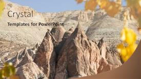  Presentation with fairy - Presentation design having fairy-chimneys-in-the-autumn background and a coral colored foreground