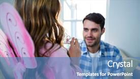  Presentation with fairy - Audience pleasing PPT theme consisting of fairy costume holding tiara backdrop and a  colored foreground