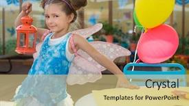  Presentation with fairy and dragons - Amazing PPT theme having fairy costume with a lantern backdrop and a  colored foreground