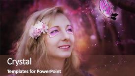  Presentation with young woman diagnosis of sti - Slide deck featuring fairy dust - magical young woman with butterfly background and a tawny brown colored foreground