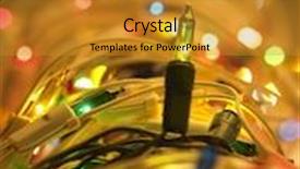  Presentation with fairy night - PPT theme with fairy light on the warm chrismas night background and a gold colored foreground