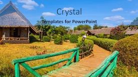  Presentation with fairy - Audience pleasing slide deck consisting of fairy-lodge-in-the-park backdrop and a light blue colored foreground