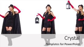  Presentation with fairy silhouettes - Cool new theme with fairy silhouettes - beautiful woman with lantern isolated backdrop and a  colored foreground