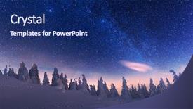  Presentation with winter scene - PPT theme featuring fantastic winter landscape glowing by star light dramatic wintry scene with snowy trees and milky way in night sky carpathians europe background and a navy blue colored foreground