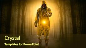  Presentation with dark forest - Slides enhanced with fairy silhouettes - man in raincoat coming background and a tawny brown colored foreground