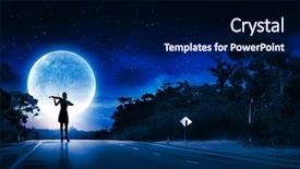  Presentation with sad woman silhouette - Colorful slides enhanced with fairy silhouettes - silhouette of woman playing violin backdrop and a navy blue colored foreground