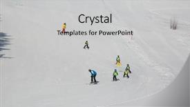  Presentation with winter in the swiss alps - Slides consisting of fairy silhouettes - winter in alps february 2018 background and a  colored foreground