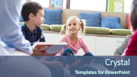  Presentation with fairy tale - Audience pleasing presentation theme consisting of fairy tale book in preschool backdrop and a ocean colored foreground