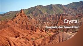  Presentation with fairy tale - PPT theme featuring fairy tale canyon skazka kyrgyzstan background and a tawny brown colored foreground