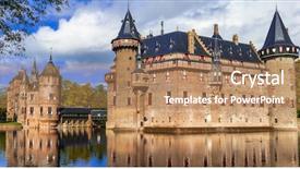  Presentation with fairy tale - Amazing slide set having fairy tale castle de haar backdrop and a coral colored foreground