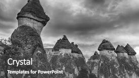  Presentation with fairy tale - Beautiful PPT layouts featuring phallus - fairy tale chimney rocks backdrop and a dark gray colored foreground