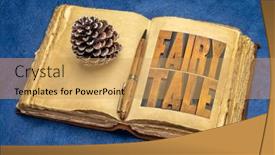  Presentation with fairy tale - Colorful theme enhanced with fairy-tale-words-in-vintage backdrop and a yellow colored foreground