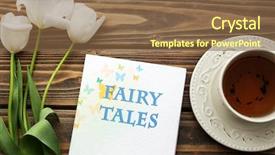  Presentation with fairy tales - Colorful presentation theme enhanced with fairy tales book with cup backdrop and a tawny brown colored foreground