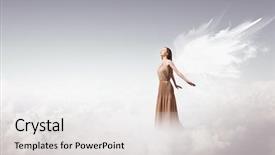  Presentation with fairy - Amazing presentation having fairy wings - angelic beautiful woman backdrop and a light gray colored foreground