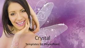  Presentation with elf - Slide deck enhanced with fairy wings - beautiful girl looking background and a coral colored foreground