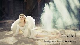  Presentation with angel wings - Colorful slide deck enhanced with fairy wings - beauty angel backdrop and a mint green colored foreground