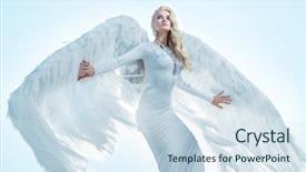  Presentation with fine art - PPT theme with fairy wings - fine art image stunning blonde background and a sky blue colored foreground