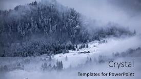  Presentation with fairy - Cool new PPT theme with fairy winter landscape in the carpathian mountains snow covered small mountain village backdrop and a light blue colored foreground