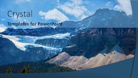  Presentation with fall lake - Beautiful PPT theme featuring fairytale canada cloudy fall day in the canadian rockies the famous picturesque glacier crowfoot near lake bow concept of active eco and photo tourism backdrop and a light blue colored foreground