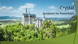  Presentation with bavaria - Colorful PPT theme enhanced with fairytale castle of king ludwig backdrop and a light blue colored foreground