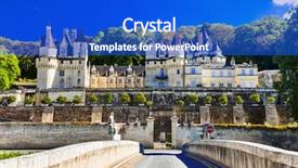  Presentation with castle - Audience pleasing theme consisting of fairytale castle usse beautiful castles backdrop and a cobalt blue colored foreground