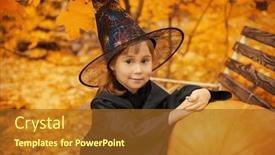  Presentation with autumn leaves - Theme featuring fairytale-children-s-halloween and a tawny brown colored foreground