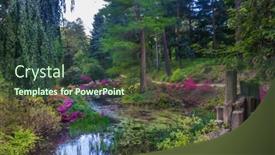  Presentation with azalea - Presentation theme featuring fairytale-garden-in-azalea background and a tawny brown colored foreground