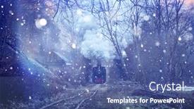  Presentation with steam train - PPT layouts enhanced with fairytale-photo-of-mocanita-train background and a ocean colored foreground