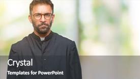  Presentation with catholic heaven - Presentation theme featuring faith doubt - adult hispanic catholic priest man background and a  colored foreground