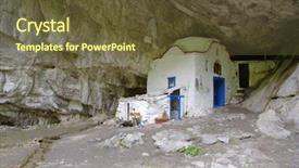  Presentation with cave - Theme featuring faith rock - famous cave church on mt background and a tawny brown colored foreground