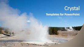  Presentation with faithful - Audience pleasing presentation design consisting of faith rock - geyser eruption in the old backdrop and a teal colored foreground
