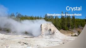  Presentation with faithful - Amazing presentation theme having faith rock - geyser eruption in the old backdrop and a teal colored foreground