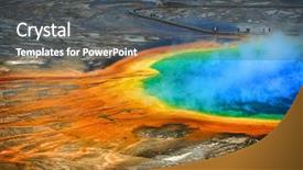  Presentation with yellowstone - Slide set with faith rock - grand prismatic pool at yellowstone background and a dark gray colored foreground