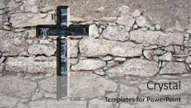  Presentation with rock stone - PPT layouts featuring faith rock - high resolution christian cross background and a light gray colored foreground