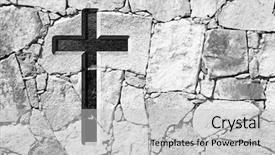  Presentation with stone cross - Slides enhanced with faith rock - high resolution christian cross background and a light gray colored foreground