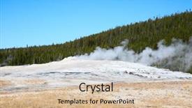  Presentation with faithful - Presentation design with faith rock - old faithful geyser eruption background and a lemonade colored foreground