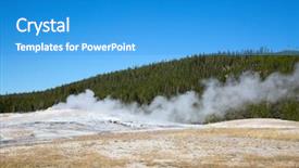 Presentation with faithful - Colorful presentation theme enhanced with faith rock - old faithful geyser eruption backdrop and a teal colored foreground