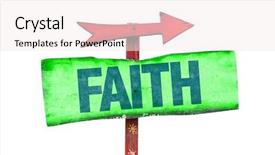  Presentation with faith - Presentation design consisting of faith sign isolated on white background and a sky blue colored foreground