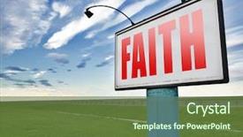  Presentation with trust god - Theme featuring trust and belief in god background and a tawny brown colored foreground