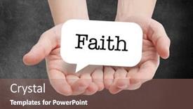  Presentation with faith - Slides with faith written on a speechbubble background and a coral colored foreground