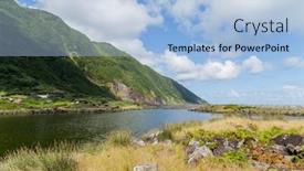  Presentation with island - Colorful presentation theme enhanced with faja-of-caldeira-de-santo backdrop and a light blue colored foreground