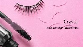  Presentation with eyelashes - Presentation theme with fake - mascara and false eyelashes background and a lemonade colored foreground