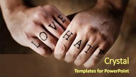  Presentation with love hate - Colorful presentation theme enhanced with fake love and hate backdrop and a tawny brown colored foreground