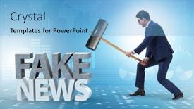  Presentation with fake news - PPT theme with fake-news-concept-in-information background and a light blue colored foreground
