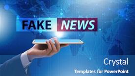  Presentation with fake news - Slides enhanced with fake-news-concept-in-information background and a teal colored foreground