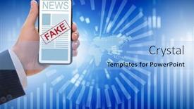  Presentation with fake news - PPT layouts consisting of fake-news-concept-in-information background and a light blue colored foreground